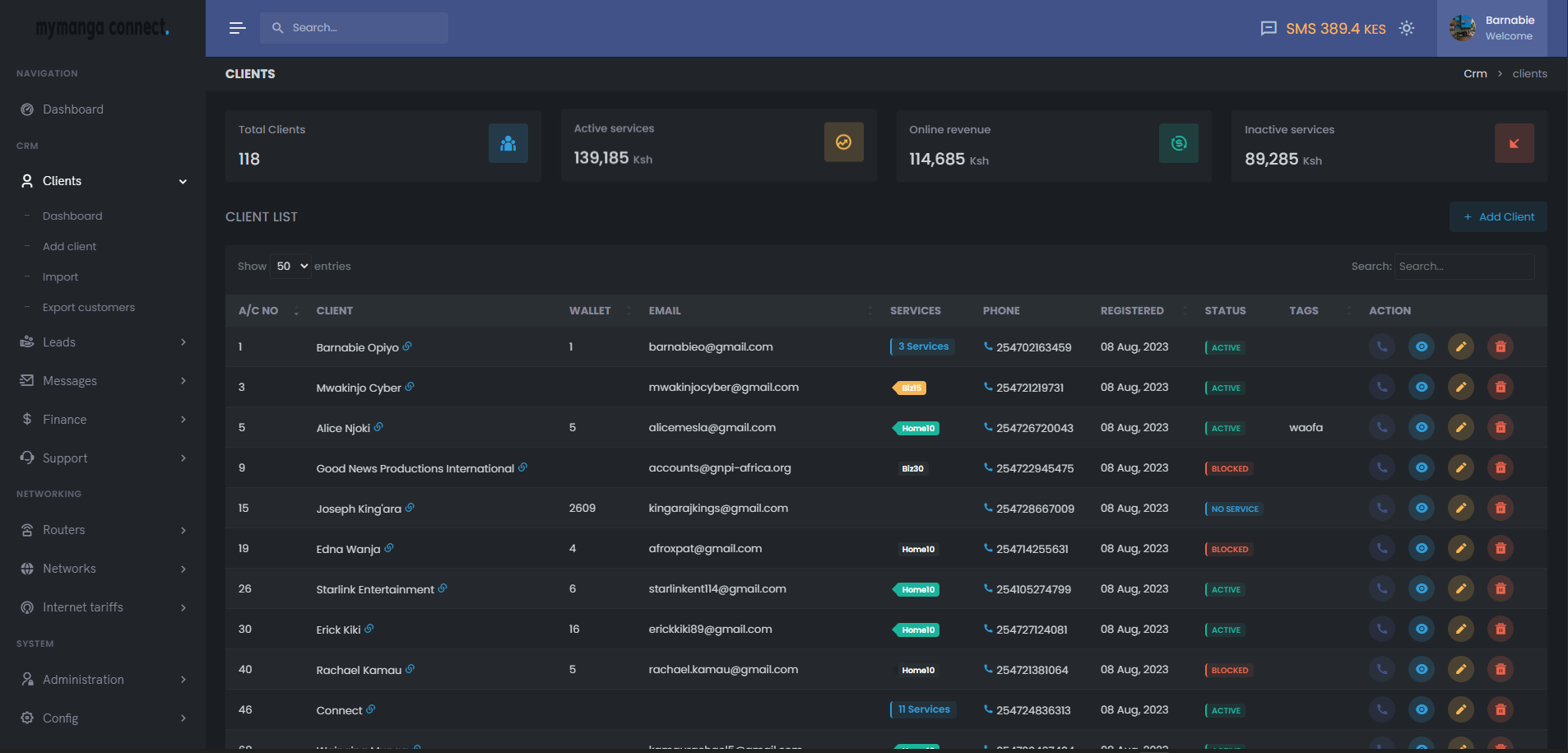 Customer Dashboard