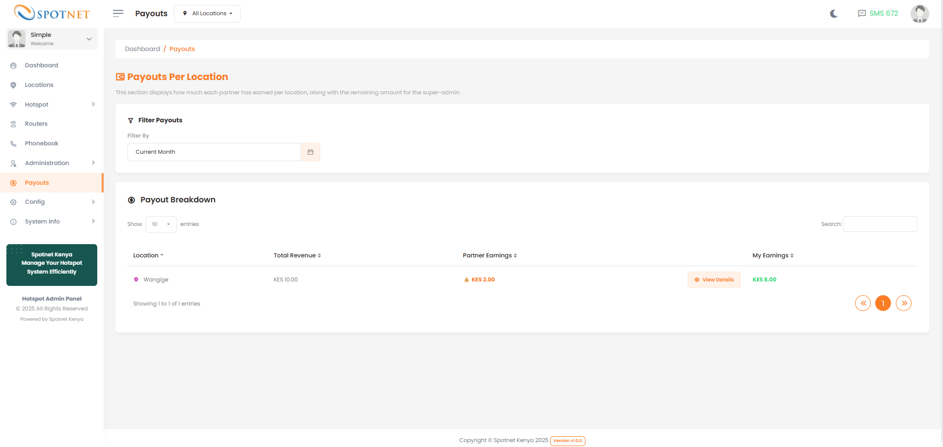 Payout System